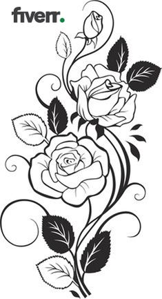 a black and white rose tattoo design