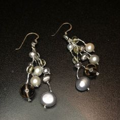 Nwot Grey Pearl Earrings Grey Pearl Earrings, Pearl Grey, Earrings Color, Pearl Earrings, Jewelry Earrings, Women Jewelry, Grey, Silver, Women Shopping