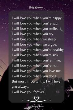 an image with the words i will love you when you're happy