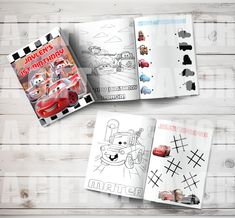 the cars coloring book is open to show pictures and instructions on how to draw them