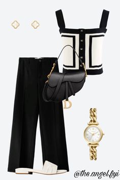 Elegant Trousers Outfit, Chanel Inspired Outfit, Elegant Trousers, Date Night Outfit Classy, Cute Professional Outfits, Outfit School, Trousers Outfit, Classy Outfits For Women, Everyday Fashion Outfits