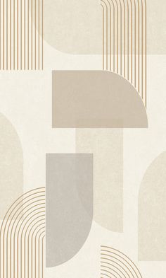 an abstract beige and grey wallpaper with circles, lines, and rectangles