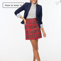 Tartan A-Line Skirt. A-Line Silhouette. Sits Above Waist. Length: 19". Falls Above Knee. 55% Wool/45% Polyester. Machine Wash. Holiday Skirt, Cotton Pencil Skirt, Polka Dot Midi Skirt, Red Pencil Skirt, Holiday Skirts, Leopard Skirt, Tweed Mini Skirt, Pencil Skirt White, Aline Skirt