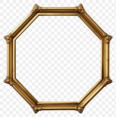 an empty gold frame on a transparent background, hd png - golden frames png