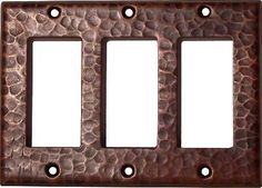 three gang light switch plate cover in antique copper