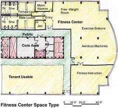 floor plan for the fitness center space type