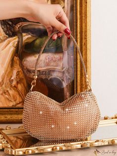 Bird in Bag - Elegant Evening Clutch with Diamond Embroidery Beaded Clutch Bag, Dance Bag, Diamond Embroidery, Color Champagne, Beaded Clutch, Evening Clutch Bag, Evening Clutch, Party Bag, Printed Bags