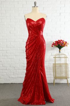 Sequins Prom Dress, Mermaid Sweetheart, Dress With Sequins, Formal Wear Dresses, Prom Dress Stores, Dresses Quinceanera, Sequin Prom Dress, Evening Dresses Cocktail, Red Sequin