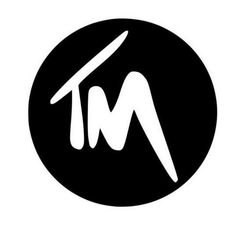 a black and white logo with the letter m