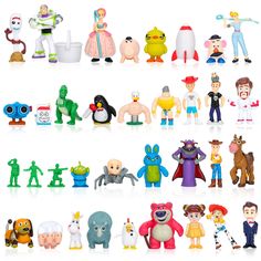 many different toy figurines are shown in the same image as they appear to be made out of plastic