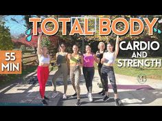 the total body cardio and strength workout is shown in this advertisement