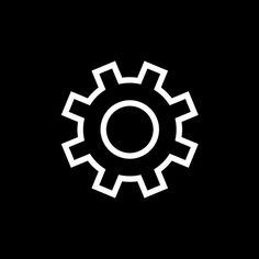 a black and white image of a cogwheel with the letter o on it