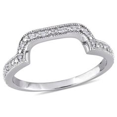 a white gold ring with diamonds on it