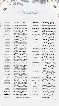 a large collection of hand drawn borders and dividers