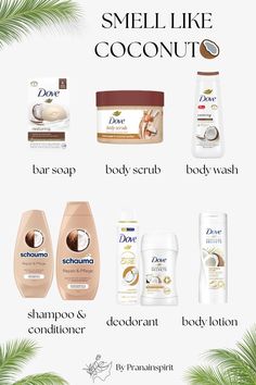 Shower routine to smell like COCONUT  #coconut #shower #fitness #giftguide #gifts #fitnessgifts #fitnessequipment #aesthetic #selfcare #selflove #ritual #selfcareritual #everythingshower #visionboard #healthylifestyle  #selfimprovement #selfdevelopment Coconut Shower Routine, How To Smell Like Coconut, Scent Routine, Shower Routine Products, Smell Like Coconut, Aesthetic Selfcare, Coconut Scent, Shower Routine, Fitness Gifts