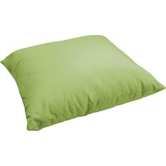 a lime green pillow on a white background