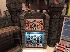 a castle made out of legos and other items