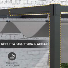 an image of a sign with instructions on how to adjust the shade cloth for this outdoor area