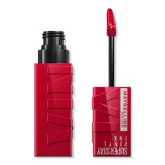 Super Stay Vinyl Ink Liquid Lipcolor - Maybelline | Ulta Beauty Wine Red Lipstick, Maybelline Super Stay Vinyl Ink, Maybelline Superstay Vinyl Ink, Superstay Maybelline, Maybelline Superstay, Color Locks, Maybelline Super Stay, Dry Lips, Rimmel