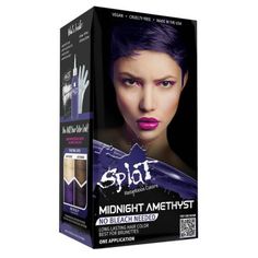 Light Medium Brown Hair, Amethyst Purple Color