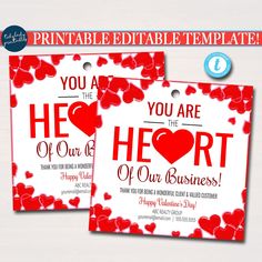 Valentine Realtor Tags, Valentine Pop by Tags, Real Estate Pop By Tag, Realtor Marketing, Referral You're the Heart of Our Business EDITABLE Choice Template, Valentines Gift Tags, Valentine Tags, Work Ideas, Valentine Gift, Happy Valentines Day