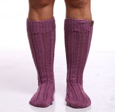 Unique designed, knee length hand knitted soft yarn socks from pastel purple color yarn. Adorable present for your cousin or friend. The socks are extremely soft and gentle to the skin.  These hand knitted socks will keep you warm and cozy during the cold months. You can also wear them in spring and autumn.    Materials: 10% Wool, 90% Acrylic yarn Size:  36-39 EU/3-6 UK/6-9 US Measurements give a general idea of the size. Knits can stretch & shrink depending on wear, care & storage. Here you will find our full collection of adorable knitted socks: https://www.etsy.com/shop/CozyWithGrandma?ref=seller-platform-mcnav&section_id=28161326 Care instructions: Hand wash, cool water, lay flat to dry. Actual colors may vary, due to different settings of every monitor. For further information, please Pastel Purple Color, Yarn Socks, Soft Socks, Hand Knit Socks, Knitted Socks, Yarn Sizes, Long Socks, Pastel Purple, Autumn Outfit