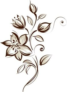 a drawing of a flower on a white background