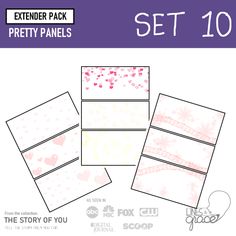 the paper pack includes four cards and two envelopes, one with pink hearts on it