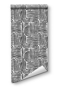 a black and white wallpaper with an abstract pattern on the bottom half of it