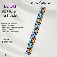 the loom pattern for bracelet is shown