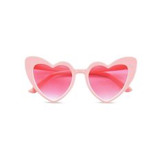 pink heart shaped sunglasses on a white background