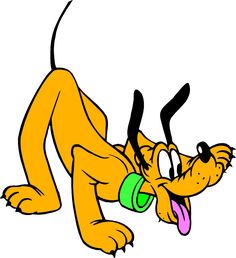 the cartoon dog is laying down with its mouth open and tongue out, looking at something