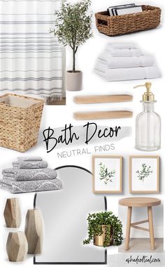 bathroom decor with neutral colors and accessories