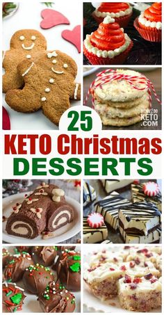 25 keto christmas desserts with text overlay