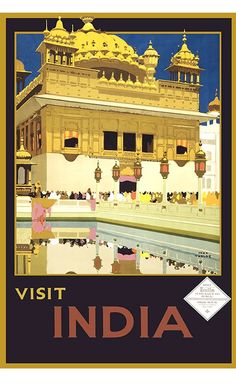 an old india travel poster with the name visit india