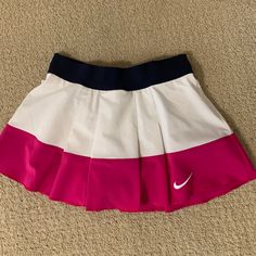 Never Worn! Adorable Tennis Skirt! Sporty White Lined Mini Skirt, Nike Pleated Skort For Spring, Nike Casual Pleated Skirt, Nike Mini Tennis Skirt For Spring, Nike Pleated Tennis Skirt For Spring, Nike Lined Skort For Spring, Nike Pleated Skirt For Spring, Nike White Fitted Tennis Skirt, Nike Lined Mini Skirt For Spring