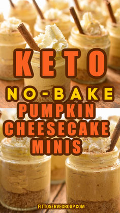 Keto No-Bake Pumpkin Cheesecake (Gluten-Free) Keto Pumpkin Desserts Easy, Pumpkin Cheesecake Filling, Low Carb Pumpkin Cheesecake, Keto No Bake Cheesecake, Cheesecake With Whipped Cream, Easy Pumpkin Dessert, Bake Pumpkin