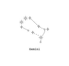 the zodiac sign for gemini is drawn in black ink on a white background