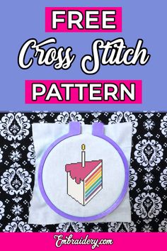 the free cross stitch pattern is shown