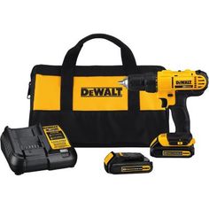 the dewall cordless drill is in its case and it's ready to be used