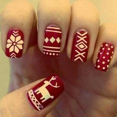 nails Christmas Sweater Nails, Nail Art Noel, Unghie Nail Art, Sweater Nails, Winter Nail Art, Diy Nail Art