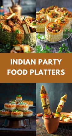 pinterest image for an article about Indian Party Food Platters Indian Party Finger Food, Finger Food Indian, Good Catering Ideas, Indian Food Platter Ideas, Party Starters Ideas, Indian Snack Board Ideas, South Indian Platter, Diwali Grazing Table