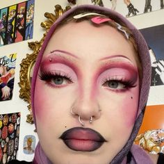 Yayyy!!! Iconic Drag Looks, Pink Eyebrows Black Women, Drag Inspo Makeup, Soft Drag Makeup, Pink Alternative Makeup, Beginner Drag Makeup, Simple Drag Makeup, Easy Drag Makeup