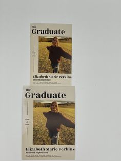 two magazine covers with an image of a woman on the front and back of them