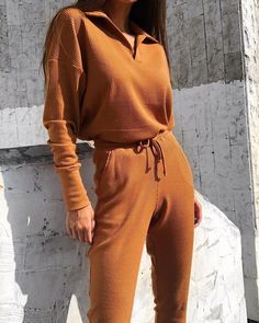 Excited to share the latest addition to my #etsy shop: Terracotta Rib Knit Lounge Set, 2 piece Matching Lounge Set, Comfiest Loungewear, Ribbed Skinny Leg Lounge Set, Polo Sweatshirt and Joggers https://etsy.me/39lUuC7 #striped #longsleeve #loungewearset #terracota Lounge Pajamas, Polo Sweatshirt, Flannel Women, Sweatshirt Set, Loungewear Sets