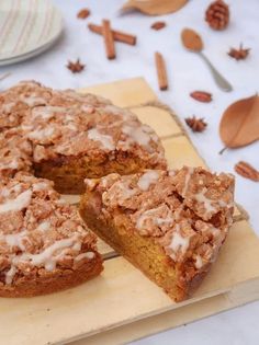 a cake that is sitting on a cutting board