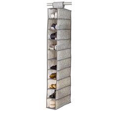 an over the door shoe rack with several pairs of shoes hanging from it's sides