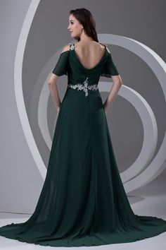 This Dress is fashionable for every occasion. the dress is made-to-order by professional tailors. You can choose from 50 colors, Regular sizes 2 to 16 and plus sizes 14w to 26W. Custom size is also available.. The product details: Color: Emerald Green, Silhouette: A-Line, Waistline: Empire Waist, Length: Long, Primary Fabric: Chiffon, Straps & Sleeves: 3/4 Length Sleeves Dark Green Prom Dress, Robes D'occasion, Green Evening Dress, A Line Evening Dress, Evening Dress Floor Length, Evening Dresses With Sleeves, Chiffon Evening Dresses, Green Prom Dress, Perfect Wedding Dress