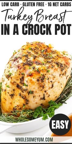 an advertisement for turkey breast in a crock pot