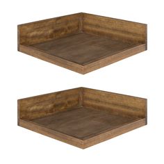 two wooden trays sitting on top of each other in the shape of hexagonal shapes